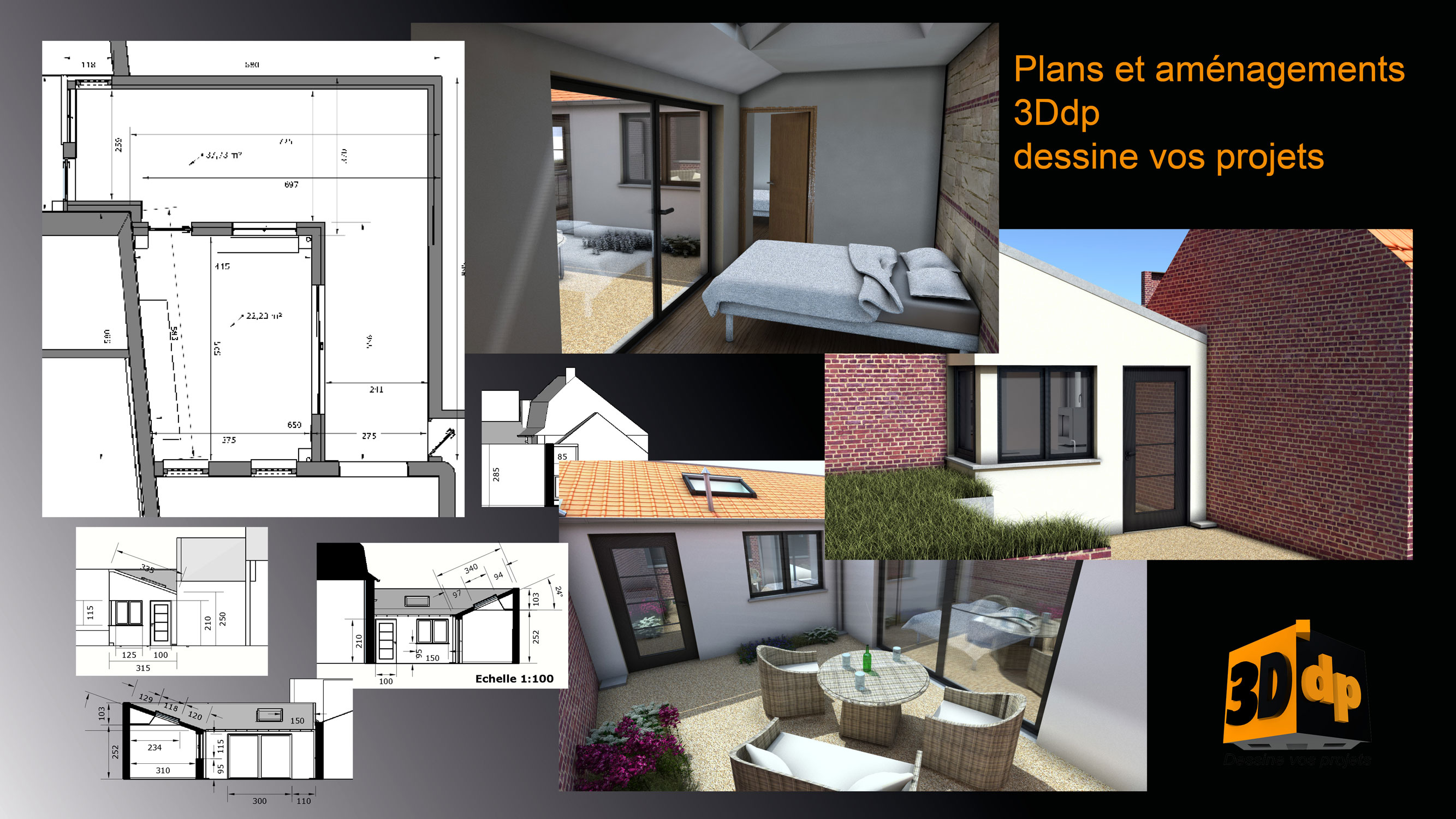 3Ddp, plans et aménagement intérieur.